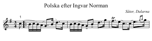 Polska efter Ingvar Norman - staff notation