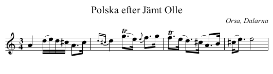 Polska efter Jämt Olle - staff notation