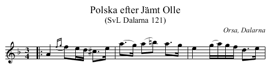 Polska efter Jämt Olle - staff notation