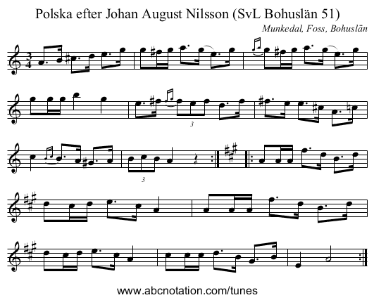 Polska efter Johan August Nilsson (SvL Bohuslän 51) - staff notation