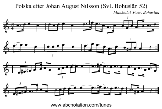 Polska efter Johan August Nilsson (SvL Bohuslän 52) - staff notation