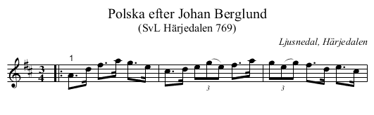 Polska efter Johan Berglund - staff notation