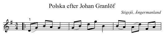Polska efter Johan Granlöf - staff notation