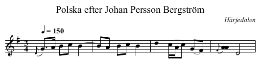 Polska efter Johan Persson Bergström - staff notation