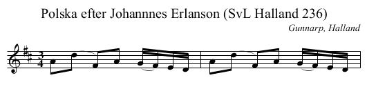 Polska efter Johannnes Erlanson (SvL Halland 236) - staff notation