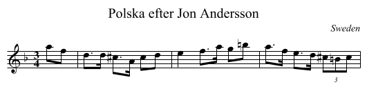 Polska efter Jon Andersson - staff notation
