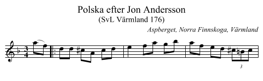 Polska efter Jon Andersson - staff notation