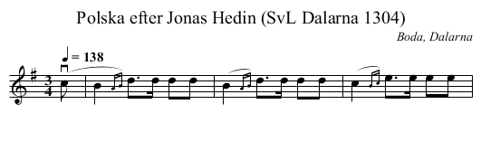 Polska efter Jonas Hedin (SvL Dalarna 1304) - staff notation
