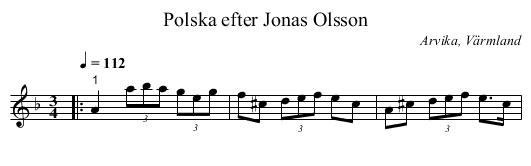 Polska efter Jonas Olsson - staff notation