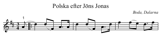 Polska efter Jöns Jonas - staff notation