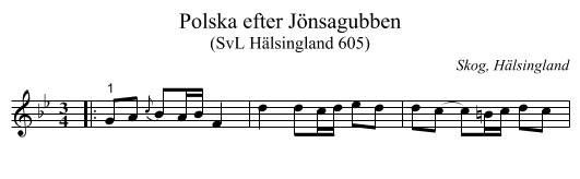 Polska efter Jönsagubben - staff notation