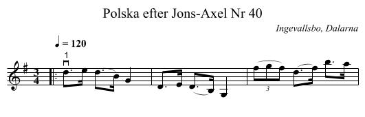 Polska efter Jons-Axel Nr 40 - staff notation