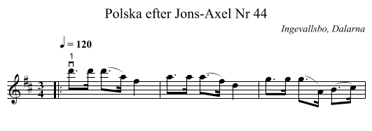 Polska efter Jons-Axel Nr 44 - staff notation