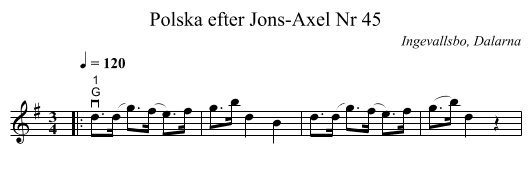 Polska efter Jons-Axel Nr 45 - staff notation