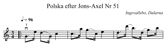 Polska efter Jons-Axel Nr 51 - staff notation