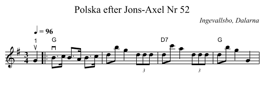 Polska efter Jons-Axel Nr 52 - staff notation