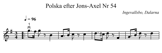 Polska efter Jons-Axel Nr 54 - staff notation
