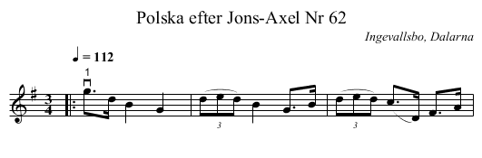 Polska efter Jons-Axel Nr 62 - staff notation