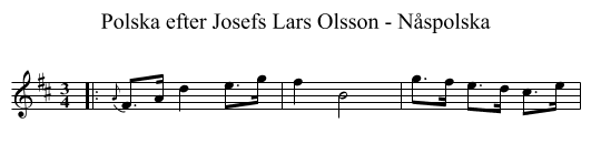 Polska efter Josefs Lars Olsson - N&aring;spolska - staff notation