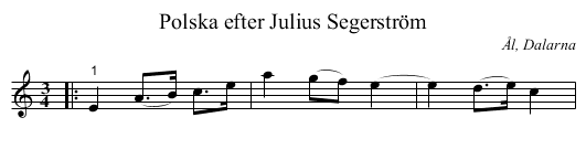 Polska efter Julius Segerström - staff notation