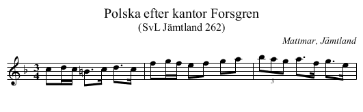 Polska efter kantor Forsgren - staff notation