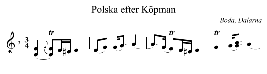 Polska efter Köpman - staff notation