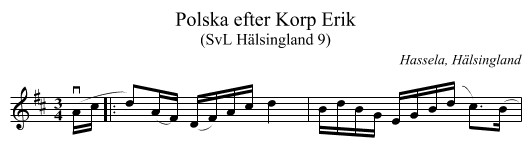 Polska efter Korp Erik - staff notation