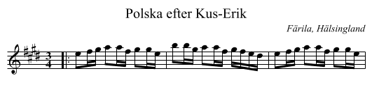Polska efter Kus-Erik - staff notation