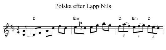 Polska efter Lapp Nils - staff notation