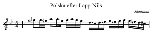 Polska efter Lapp-Nils - staff notation