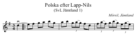 Polska efter Lapp-Nils - staff notation