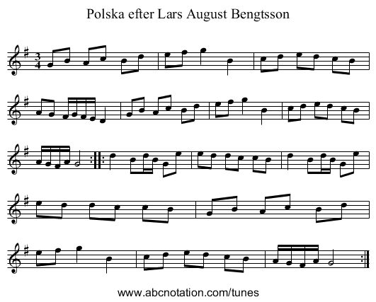 Polska efter Lars August Bengtsson - staff notation