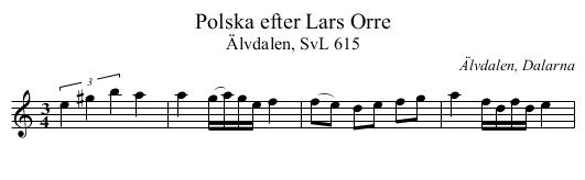Polska efter Lars Orre - staff notation