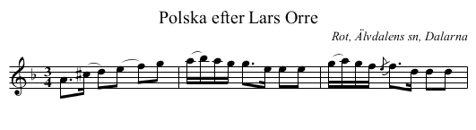 Polska efter Lars Orre - staff notation