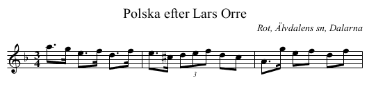 Polska efter Lars Orre - staff notation