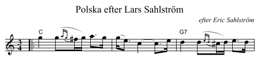 Polska efter Lars Sahlstr&ouml;m - staff notation