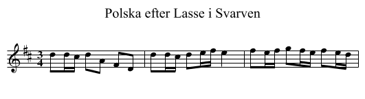 Polska efter Lasse i Svarven - staff notation