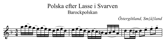 Polska efter Lasse i Svarven - staff notation