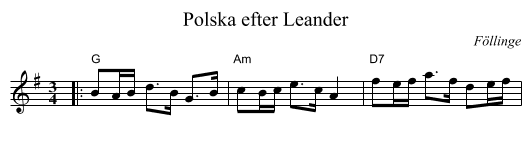 Polska efter Leander - staff notation