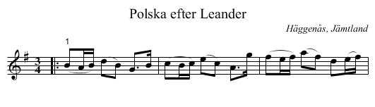 Polska efter Leander - staff notation