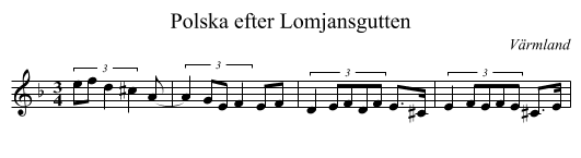 Polska efter Lomjansgutten - staff notation