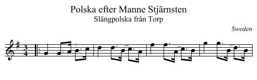 Polska efter Manne Stj&auml;rnsten - staff notation