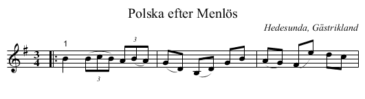 Polska efter Menlös - staff notation