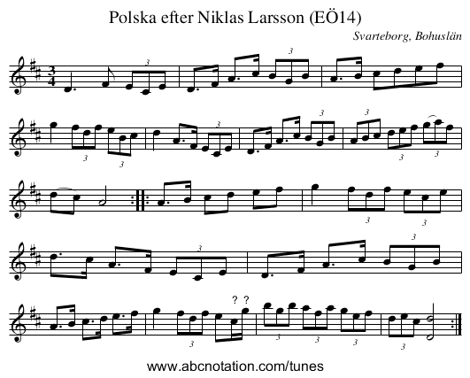 Polska efter Niklas Larsson (EÖ14) - staff notation