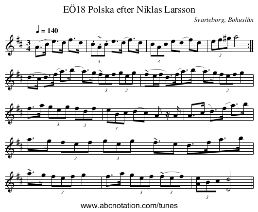 Polska efter Niklas Larsson, EÖ18 - staff notation