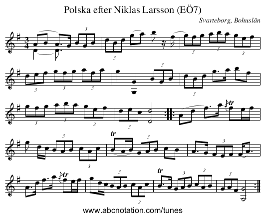 Polska efter Niklas Larsson (EÖ7) - staff notation