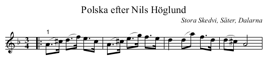 Polska efter Nils Höglund - staff notation