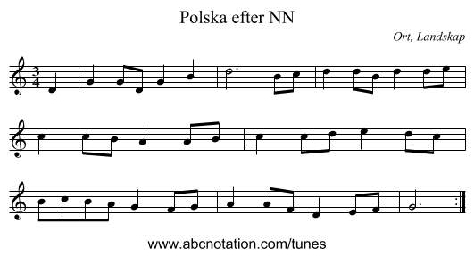 Polska efter NN - staff notation