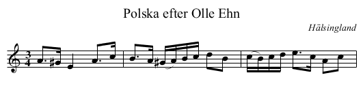 Polska efter Olle Ehn - staff notation