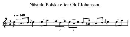 Polska efter Olof Johansson, Nästeln - staff notation